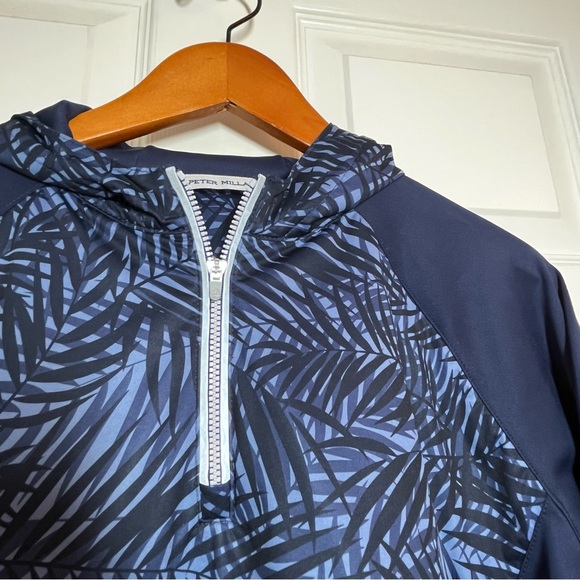 Peter Millar Boys Hyperlight Weld Navy Zip with Leaf Pattern Size XL - Picture 3 of 7